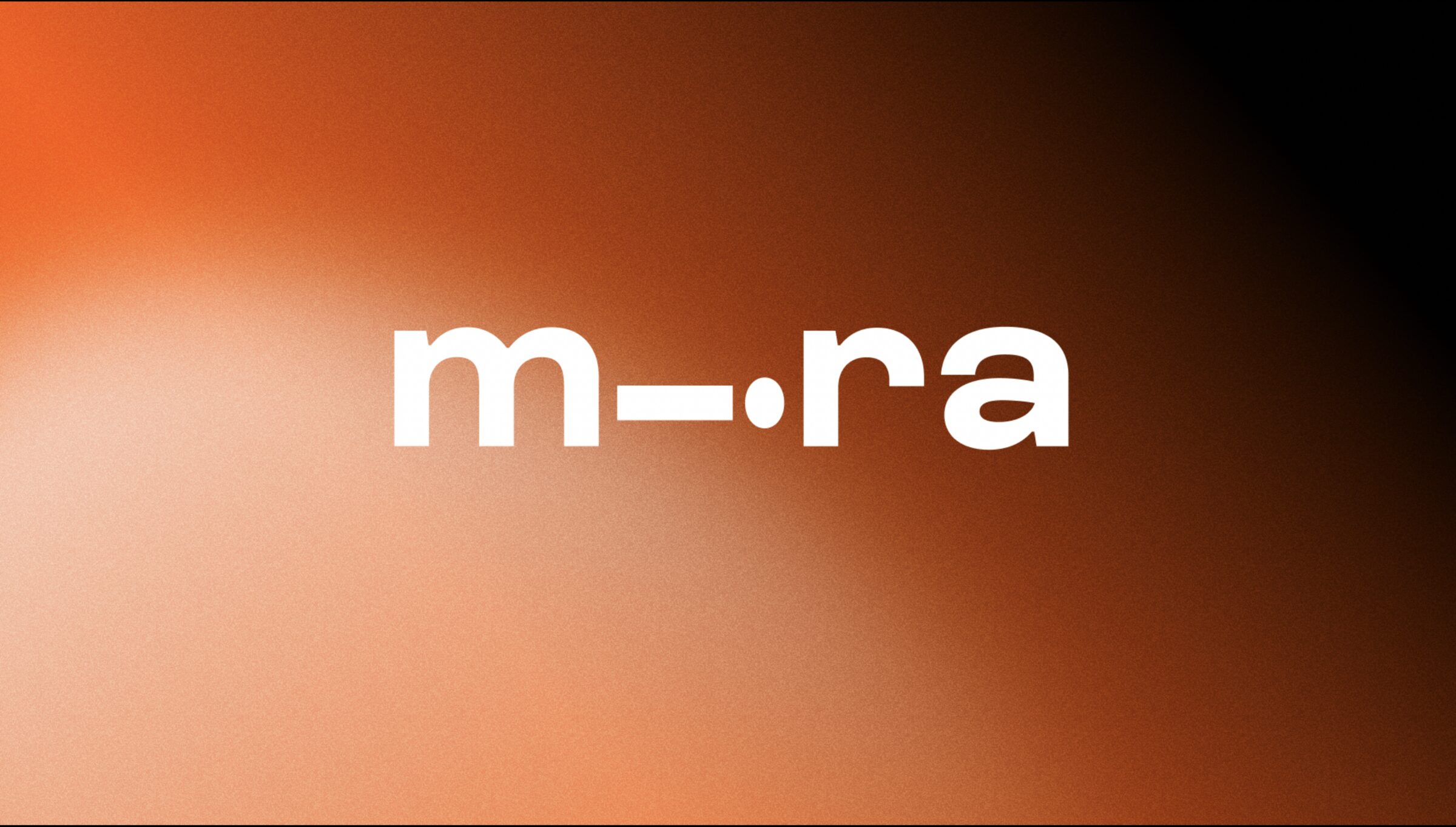 Логотип m—·ra на Mars Orange градиенте